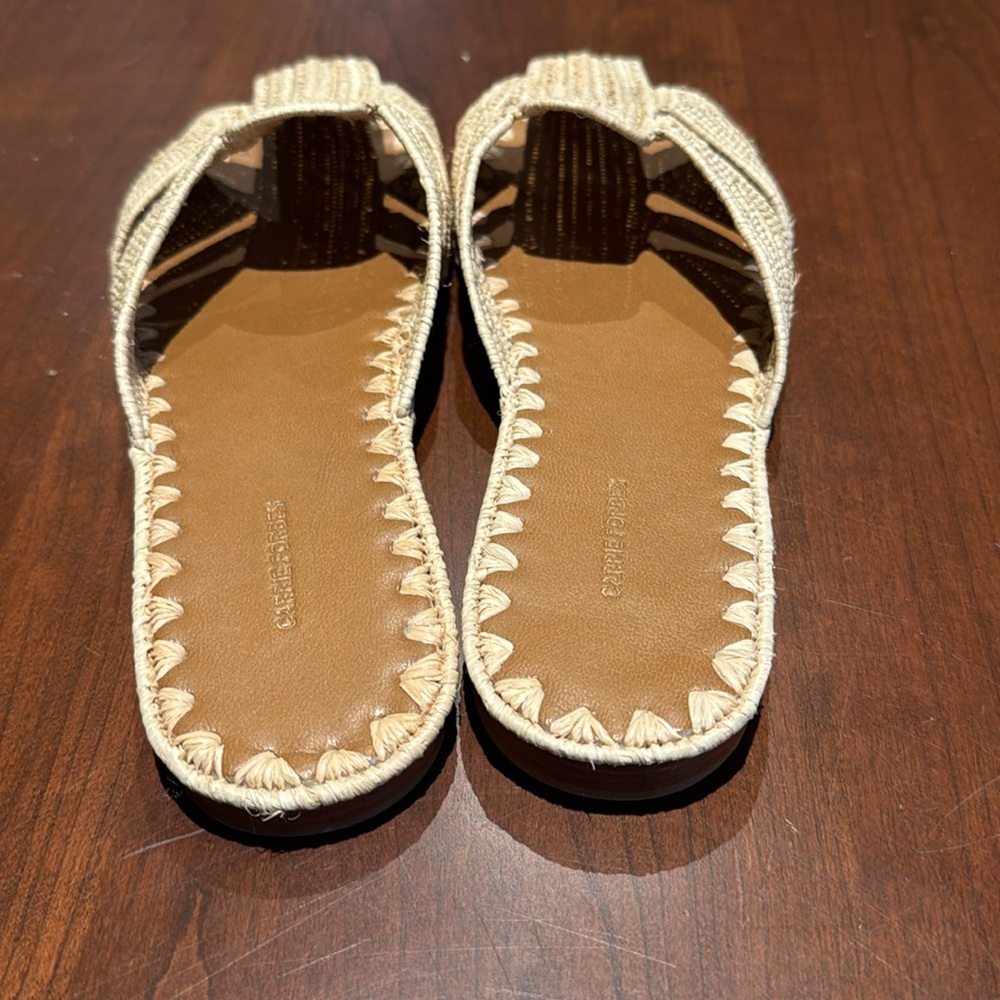 Woven Slide Loafers in Cream – Women's Slip-On Flats - Picture 3 of 3